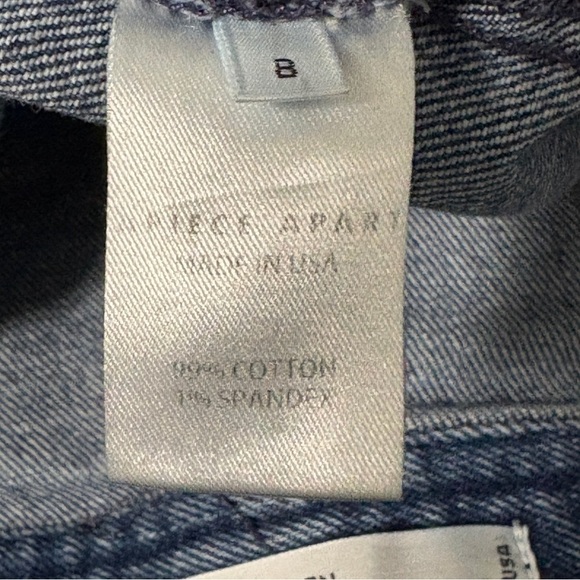 Apiece Apart Jeans Womens 8 (30x26.5) Blue Wide Leg High Waisted Button Fly - Picture 4 of 15
